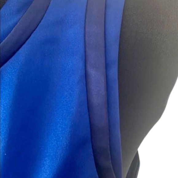 KAREN MILLEN size 10 stunning cobalt blue satin dress with detailing - Picture 4 of 9